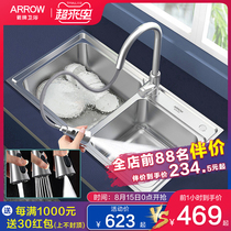 WRIGLEY sink double slot kitchen sink thickened 304 stainless steel sink sink Sink sink sink set