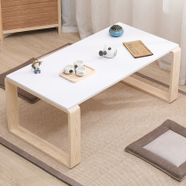 Japanese tatami tea table tea table home bedroom solid wood sitting on the floor Kang table low table multifunctional floating window small table