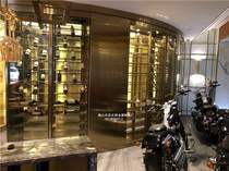 Constant temperature processing hotel Hainan seaside apartment custom rose gold stainless steel wine cabinet constant humidity champagne gold wine cabinet