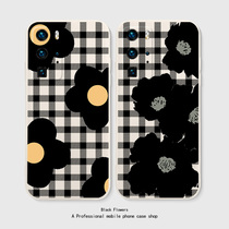 Retro black flower Huawei mate40pro mobile phone shell method mate30 new female p50 small crowd p40 plaid p30 high-grade sense p20 creative nova7 silicone gel 8