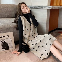 Ya Feng long skirt ins Super fairy high cold royal sister wind temperament mature Autumn Lady sweet girl suit