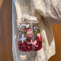 Suction cup women's large capacity high temperature resistant water cup large portable female student kettle summer cute big belly cup water cup