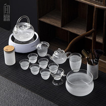 Lareey Home Office small set teapot cover bowl tea washing tea maker heat-resistant glass kung fu tea set set set