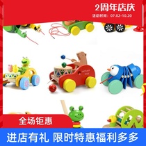 Dragging toddler toy pulling car pulling rope pulling toy car baby trolley baby toy 1-3 years old