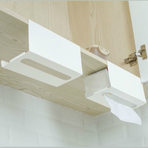 Inverted kitchen tissue holder non-perforated household creative hanger cabinet door wrought iron paper holder wall hanging paper holder