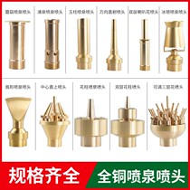 All copper spring nozzle bubbling fountain head water landscape landscape fish pond cycle dry spray outdoor fountain set
