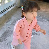 Girls Climbing clothes Autumn New 1-2-3-4 foreign childrens clothing baby jumpsuit children Korean long sleeve jumpsuit