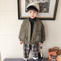 Boy coat 2021 new winter New Korean version of foreign gas small children casual coat children warm cotton coat tide