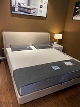 Silian technology cloth bed Gerald modern simple solid wood frame is very wear-resistant and built without disassembly and washing.