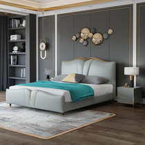 About meng qian young luxury modern bed 1 8 meters zhen leather bed master bedroom nuptial bed simple ins double storage hammock