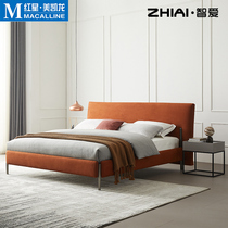 Zhiai Modern Very Simple Technology Cloth Bed Cloth Bed Light Luxury Bed Nordic Double Bed Small Family Net Red Bed New