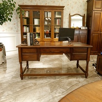 Red Star Meikailong Regrege American desk desk study custom solid wood logs ash wood ash computer desk