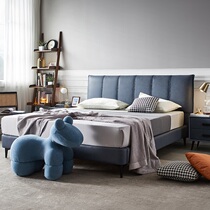 Red Star Meikailong self-operated Chinchen light luxury cloth bed Nordic technology cloth modern simple double bed wedding bed