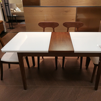 Left and right dining table and chairs combined rectangular retractable modern sturdy and durable family safety minimalist restaurant dining table