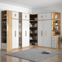 Fufu corner wardrobe solid wood modern simple storage cabinet 90 degree corner home bedroom large wardrobe L-type combination