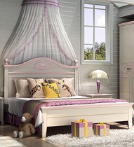 ABC Color Nordic Princess Suite Teenagers Solid Wood Furniture Pink Crown Princess Bed Children Bed Solid Wood Bed