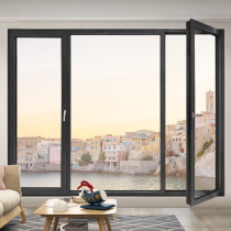 Jiayu system broken bridge aluminum alloy doors and windows custom bedroom anti-theft sound insulation aluminum-clad wood pair flat door M86W