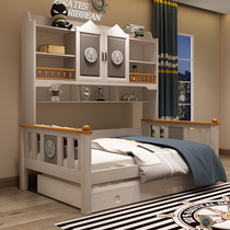 Fimasee full solid wood Childrens bed Boy girl bookcase bed 1 2m Nordic teenagers childrens room furniture portfolio