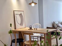 DAAZ Original Designer Log Chair White Wax Wood Parquet Chair Fashion Brief Design#153