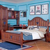 Cool Manju Childrens Furniture Youth Furniture American Mickey Wood Bed Safety and Environmental Protection