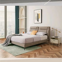 Gujia home cloth bed light luxury high foot super fiber technology cloth bed bedroom double bed BY B119 Niya City