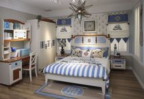 Bean Din Estate ProBOBO Series Castle Childrens Bed Children Suite Triple Door Wardrobe Desk Bookshelf Chair