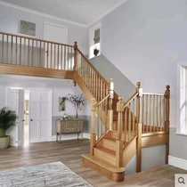 Sijia wood solid wood staircase Villa apartment staircase environmental protection material can be customized reservation gold Beichen shopping mall