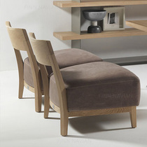 Finnavia black walnut casual Chair WILMA semi-frosted leather sofa single chair Italian modern minimalist