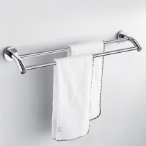 Cabe stainless steel towel bar toilet towel bar double bar towel rack perforated bathroom towel hanging bar