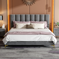 Fuyu Light Luxury Hong Kong Cloth Bed Nordic Simple Modern 18 m Girl Bed Net Red Bed ins Master Bedroom Double Bed