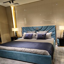High-end first-line original light luxury furniture brand Pasha double bed frostsand color can be customized