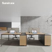 Staff office table and chair combination Simple modern screen single person two four six artificial table