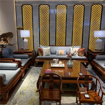Union for home big fruit red sandalwood (Pterocarpus macarocarpus) eight-piece set of elegant Oriental sofa
