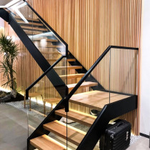 Kailijia overall stair duplex loft villa stair stair handrail solid wood step board stair custom