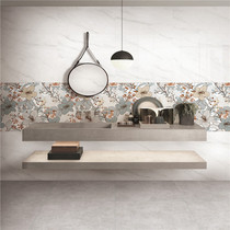 Romantic Romantic simple small fresh wind floral tiles Living room background wall tiles Kitchen and bathroom floor tiles