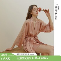 forbedfellow silk nightgown morning robe bride wedding silk sexy loungewear pajamas thin spring summer