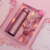 Valentines Day gift smart thermos cup 304 stainless steel set with temperature double layer vacuum gift gift box female~