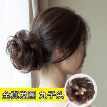 True hair Hairband ball hair ornaments flower bud curl Hairband fluffy natural lazy grabbing clip hair bag wig fake floral headdress