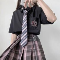 Song of the polar night jk uniform skirt genuine suit Full set of Japanese summer college style female students original pleated grid skirt
