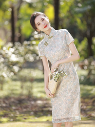 MAJEGOT qipao young style 2022 new teenage girl little fresh temperament improved little sub-dress lady