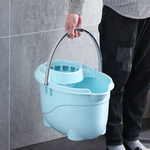 Wheeled rectangular mop cleaning bucket thickening belt portable plastic bucket household flat mop bucket cleaning bucket bucket