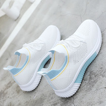 Official website flagship store small white womens shoes 2021 new spring and summer breathable net hollow white shoes womens wild rest