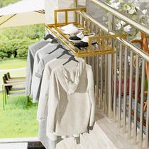 Good wife Balcony clothes rack artifact railing Window balcony hanging shoe rack guardrail cool clothes closed floor