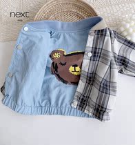 NEXT KIDDY childrens double-sided baseball uniform spring clothes for men and women baby Korean version of foreign style jacket Plaid cartoon top