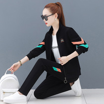 2021 sports suit women Spring and Autumn new three-piece slim long sleeve loose casual wear ANTA E ERKE