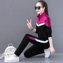 Sports set womens Spring and Autumn New sweatshirt two-piece Large size loose casual running clothes ANTA E ERKE