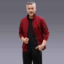 Middle-aged and elderly sports suits spring and autumn large size three-piece casual sweater mens sports clothes ANTA E ERKE