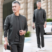 Middle-aged and elderly sports suit spring and autumn large size three-piece sweater set mens sports clothes ANTA E ERKE