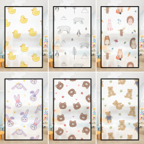 Cartoon cute window glass window stickers anti-light toilet bathroom door window paper frosted window film decoration