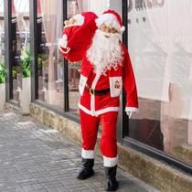 Santa Claus clothing male and female adult suit thickened cos old public dress dress up for big code Christmas clothes